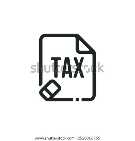 Tax write off icon isolated on white background