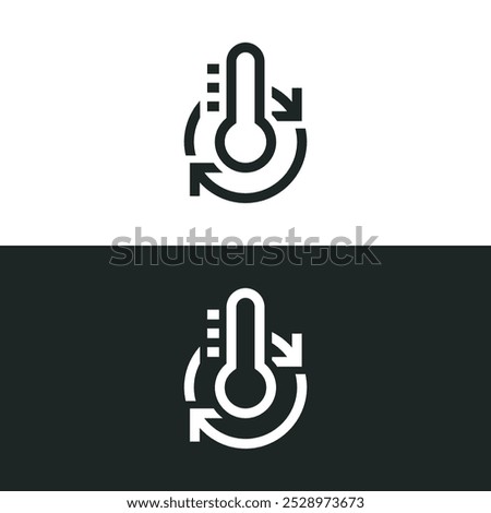 Temperature adjustment icon isolated on white background. Designed with vector-based software, not made by AI.