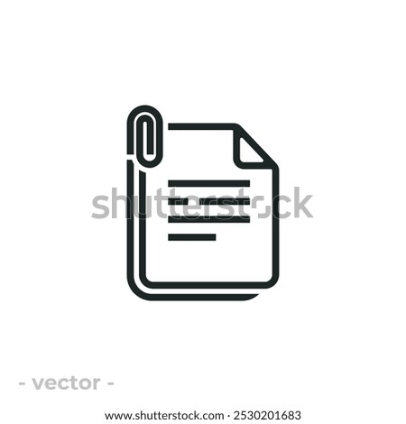 File attachment icon isolated on white background. Vector illustrations are made with vector-based software, not AI generated results.