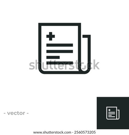 Medical journal icon isolated on white background. Vector illustrations are made with vector-based software, not AI generated results.