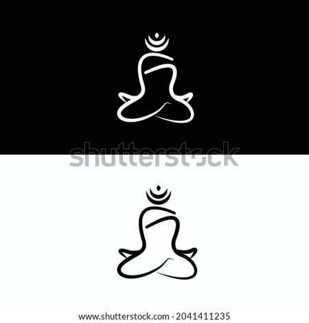 minimalistic meditation logo. simple logos. vector meditation logo.