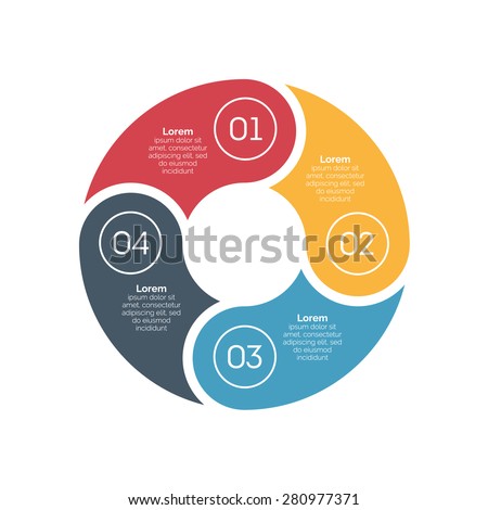 Vector circle infographic design element. Template for diagram, graph, presentation and chart. Business concept with 4 options, parts, steps or processes