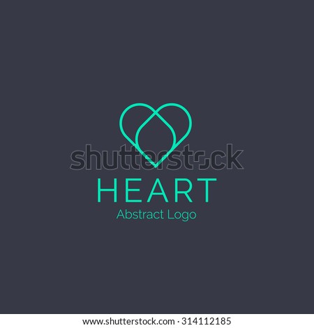 Heart logo template. Healthcare Corporate branding identity