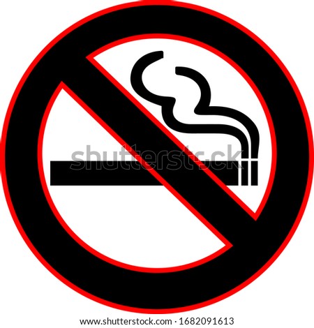 Black No smoking sign in red linels in vector