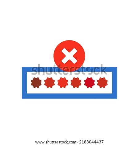 password icon, wrong password concept, vector illustration