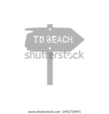 beach sign icon, on a white background, vector illustration