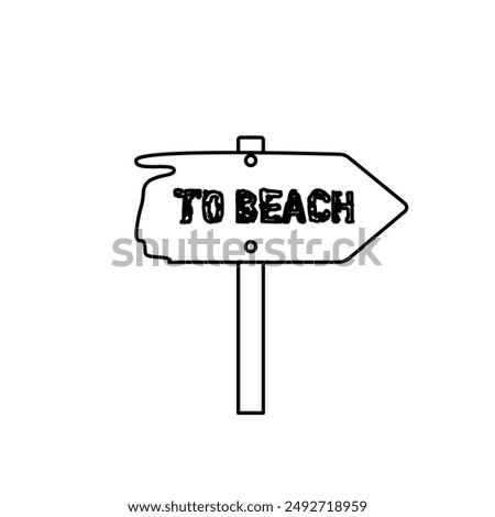 beach sign icon, on a white background, vector illustration