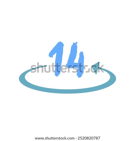 icon 14 on a white background, vector illustration