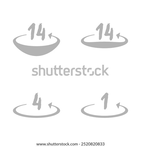 icon 14 on a white background, vector illustration