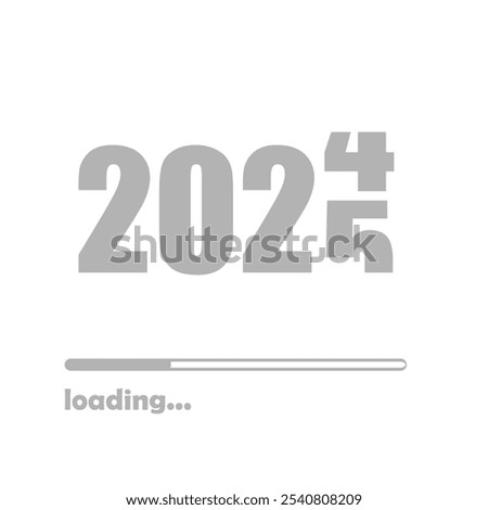 change of year icon, 2025, scoreboard on a white background, vector illustration