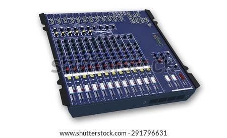 Mixing Board, Sound Mixer, audio equipment isolated on white background