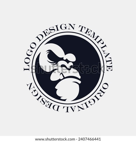gorilla head logo emblem, gorilla vector logo template