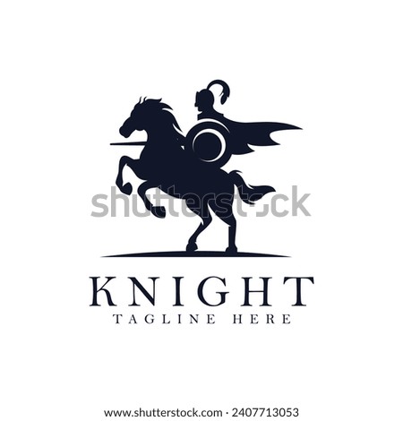 equestrian knight logo concept, equestrian knight logo design