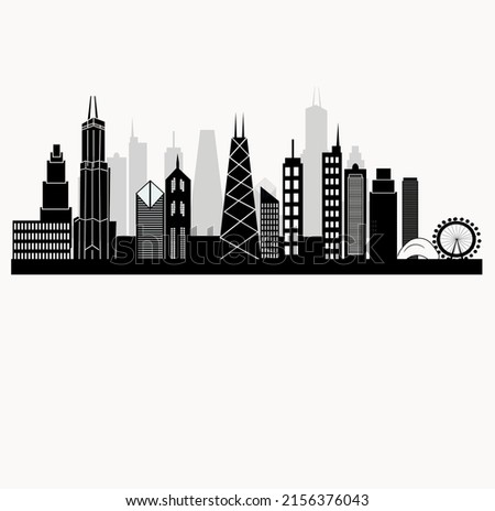 City Skyline silhouette of Chicago USA