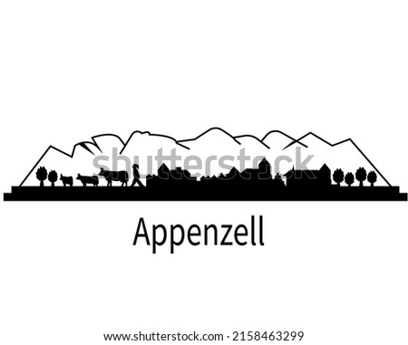 City Skyline of Appenzell, Switzerland