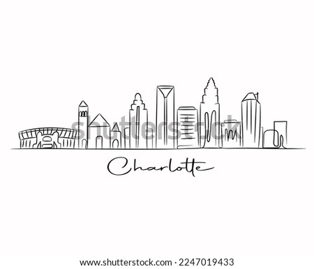 Charlotte Skyline Drawing | Free download on ClipArtMag