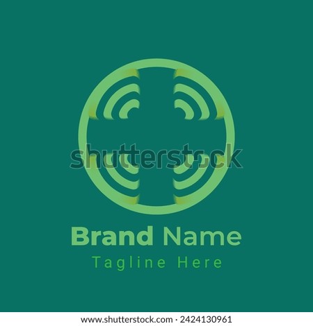 Plus or Cross Wifi Logo, combination logo of 4 wifi arranged that form cross or plus sign or medical symbol negative space