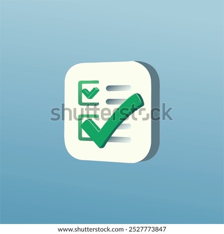 Enhance your to-do lists and task management visuals with this clean 3D checklist icon. Perfect for apps, websites, and presentations, this modern design adds a professional touch to your projects.
