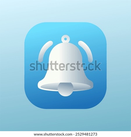 Download this sleek 3D notification bell icon, perfect for alert systems, apps, and websites. Adds a professional touch to any digital interface.