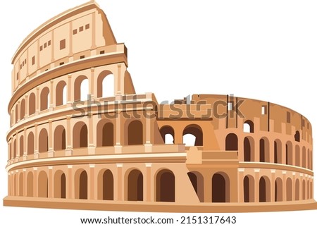 Colosseum Rome Italy Vector Illustration