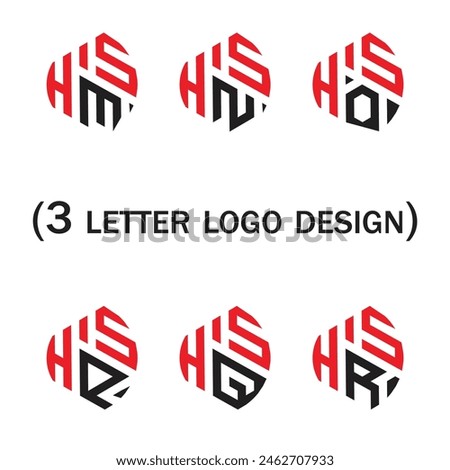 Creative 3 letter logo design,HSM,HSN,HSO,HSP,HSQ,HSR,