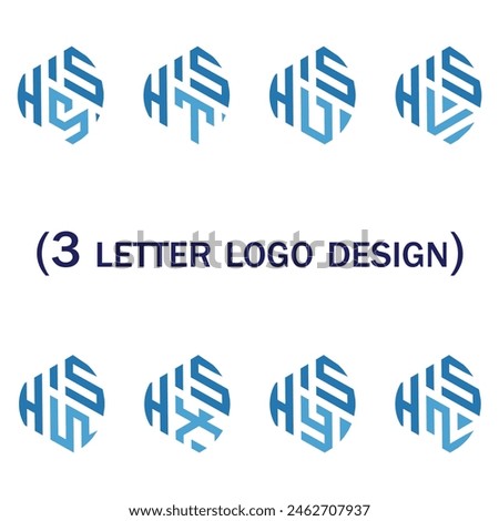 Creative 3 letter logo design,HSS,HST,HSU,HSV,HSW,HSX,HSY,HSZ,