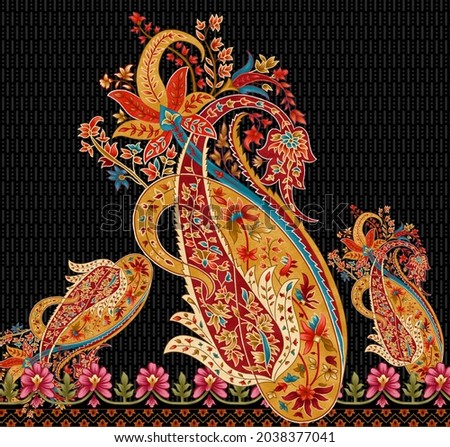 Beautiful Luxury Decorative Seamless Paisley floral  mughal art pattern illustration artwork