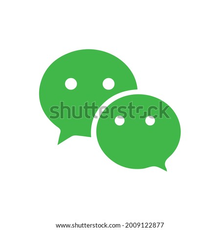 WeChat Line Whatsapp Linkedin facebook multi-purpose messaging, social media and mobile payment app developed Tencent symbol icon vector template