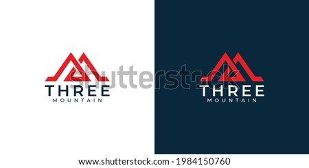 M logo in the form of a mountain and 3 mountains in one