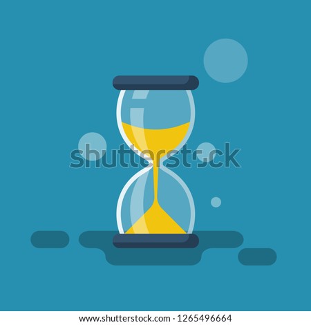 Hourglass flat icon. Vector illustration cartoon design. Isolated on white background.