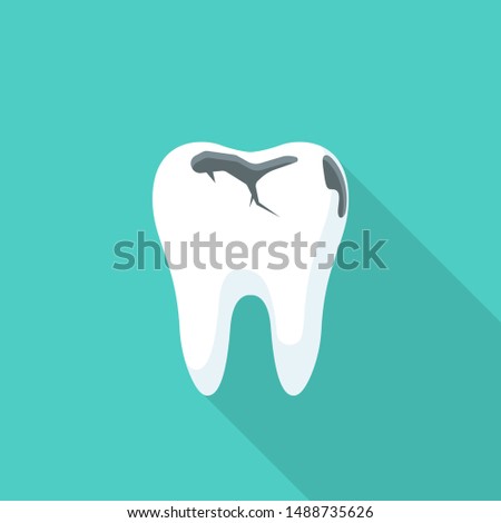Tooth decay. Bad tooth. Dental care background. Unhealthy teeth. Vector illustration flat design. Isolated on background. Stomatology care for teeth. Stock foto © 