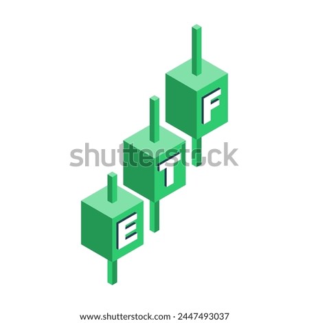 ETF concept. Exchange traded fund. Business Growth.  Stock market index fund. Vector illustration flat design. Isolated on white background.