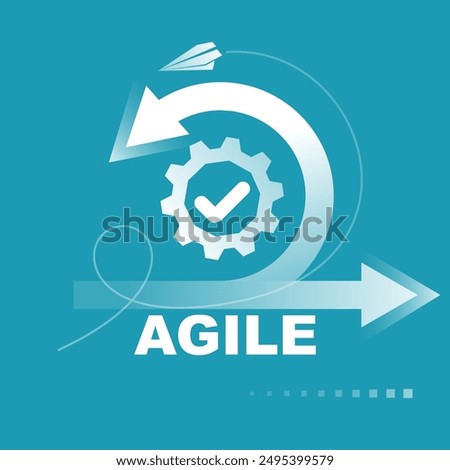 Agile concept. Life cycle, processes scheme. Vector illustration flat design. Isolated on white background.