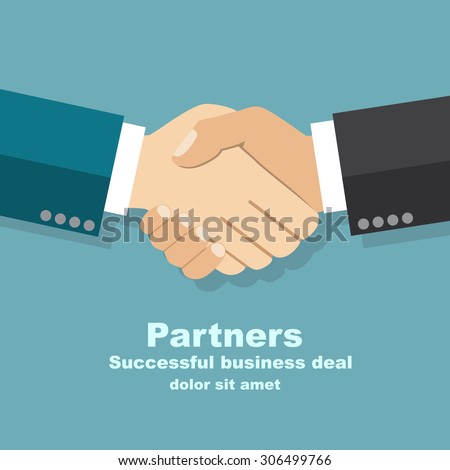 handshake businessman agreement. Vector illustration flat style. shaking hands. symbol of a successful transaction