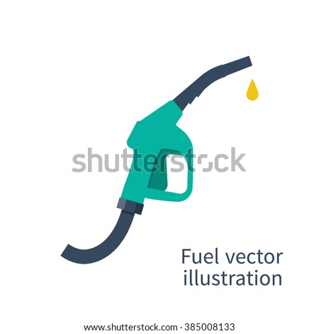 Fuel pump icon. Petrol station sign. Gas station sign. Fuel background. Vector illustration, flat design. Gasoline pump nozzle with drop.
