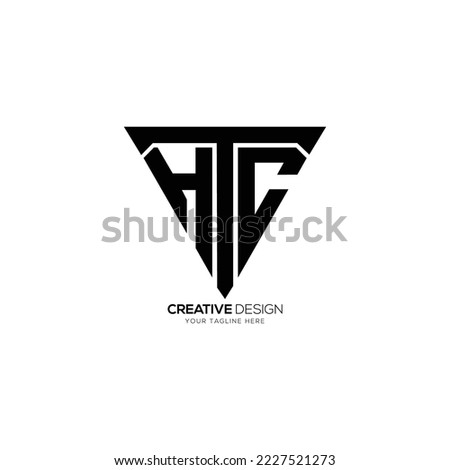 Creative letter H T C triangle monogram logo