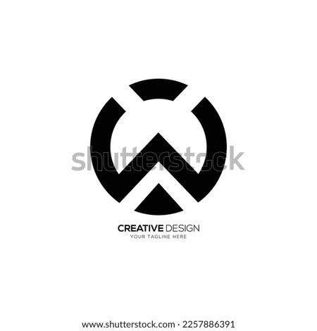 Letter W circle shape monogram logo