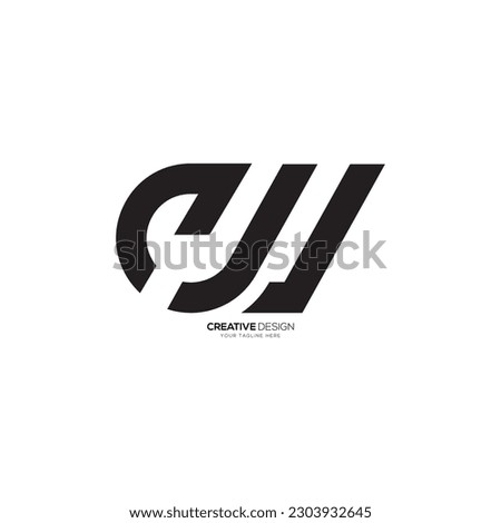 Modern shape letter design CW or CJ unique creative alphabet logo. CW logo. CJ logo