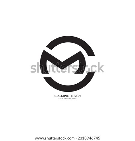 Modern rounded shapes alphabet letter CM or MC monogram creative logo. C logo, M logo