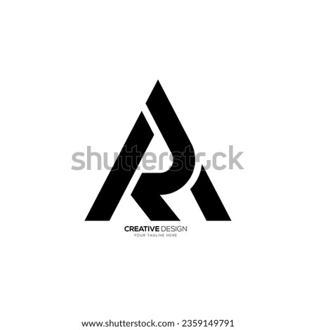 Letter Ar or Ra modern shapes alphabet unique typography monogram logo concept Stock fotó © 