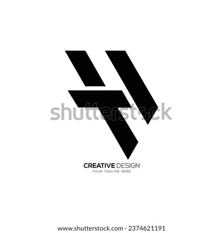 Letter Ht initial modern creative unique unique shapes alphabet monogram logo design