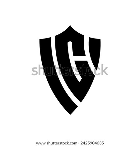 Letter Lc with security shield shape modern unique abstract monogram logo