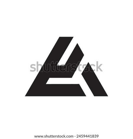 Letter Ea or Ae triangle shapes alphabet modern monogram logo