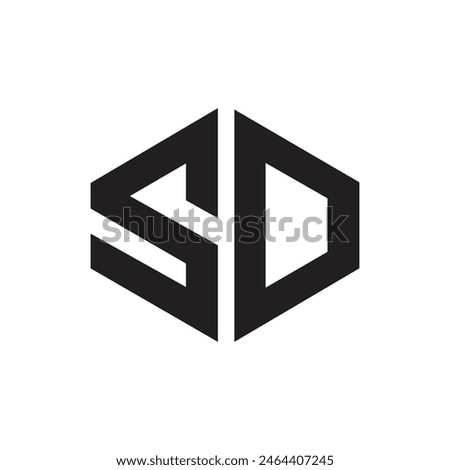 Letter Sd new unique shapes alphabet modern monogram logo