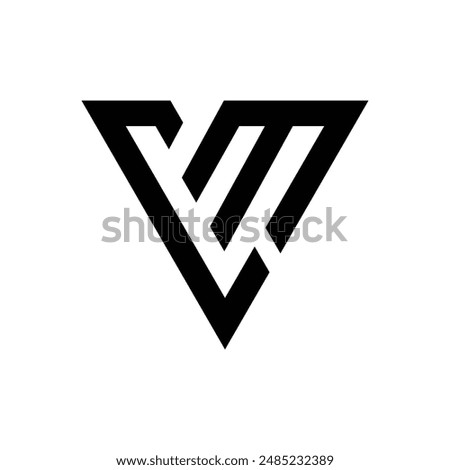 Letter c m v triangle shape modern unique logo idea