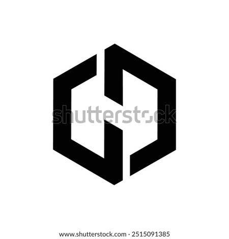 Letter Cd hexagon shape new modern typography logo