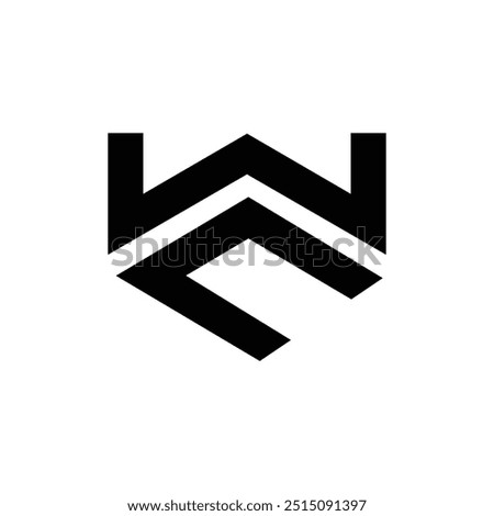 Letter Wc or Cw modern typography branding monogram logo