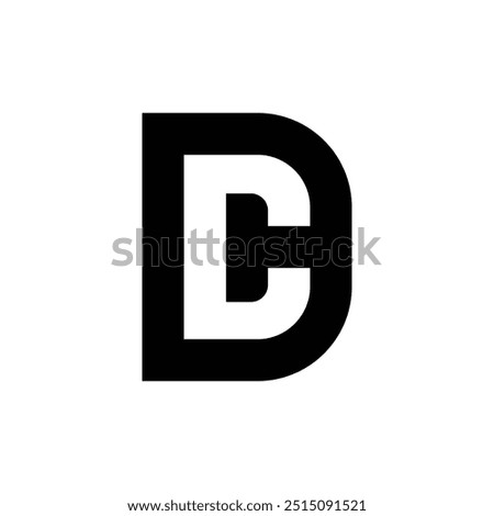 Letter Cd or Dc negative space modern new unique typography logo