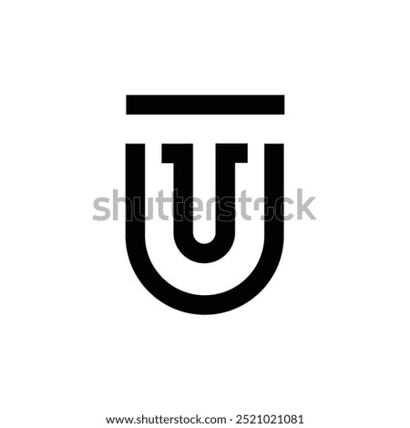 Letter Ut or Tu creative line art unique shape typography branding logo