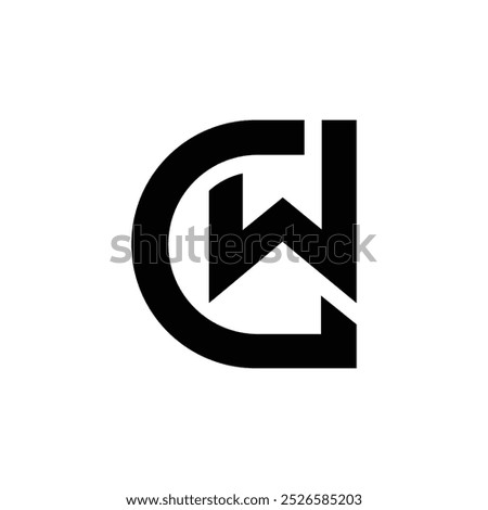 Letter Cw or Wc initial modern new typography branding logo